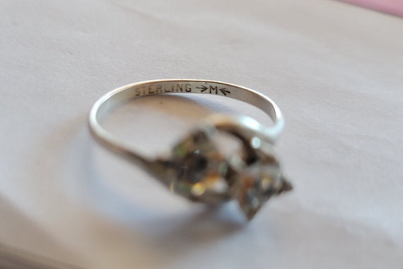 Sterling Ring With Twin Sparkling CZs - Size 7 1/… - image 10