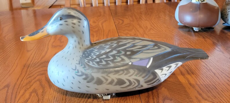 3 1967 Victor D-9 Duck Decoys: Mallard Drake & 2 Hens - Hunting Or Decorating image 14