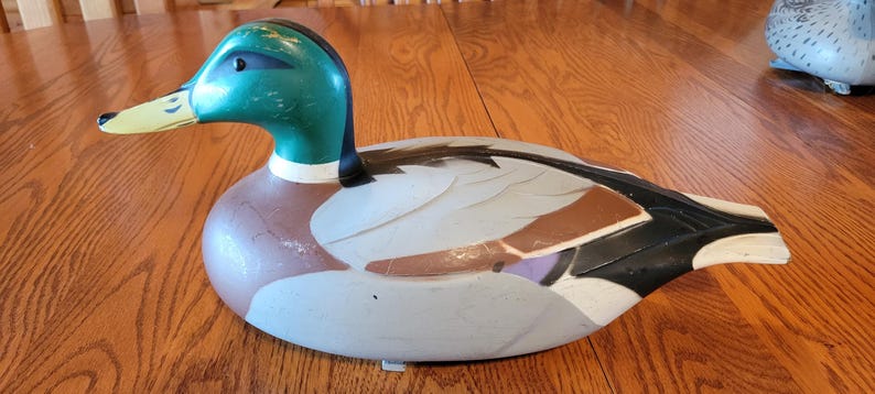 3 1967 Victor D-9 Duck Decoys: Mallard Drake & 2 Hens - Hunting Or Decorating image 13