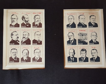 Full Set of Presidential Commemorative Stamps - George Washington Through Lyndon Baines Johnson (LBJ) in Original Presentation Folder - 1986