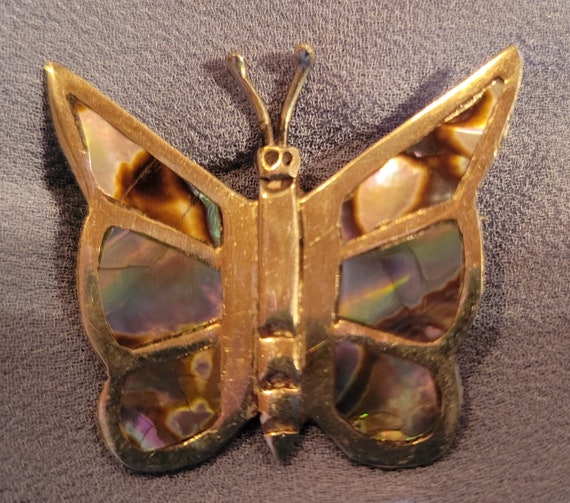 Sterling Silver and Iridescent Abalone Butterfly … - image 6