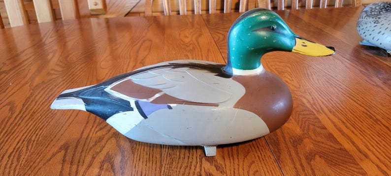 3 1967 Victor D-9 Duck Decoys: Mallard Drake & 2 Hens - Hunting Or Decorating image 9