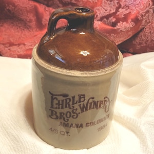 Vintage Ehrle Bros. Winery Jug - Amana Colonies Iowa, 1984