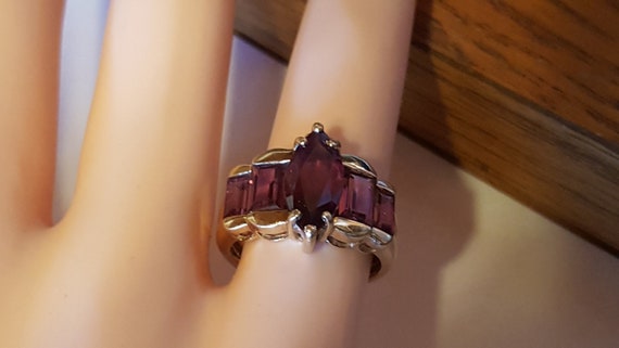 5 Stone Rhodolite Garnet Ring