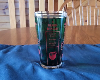 Vintage 1950s Cocktail Recipe Measuring and Mixing Glass - In Great Condition, Clean and Ready For A Home Bar