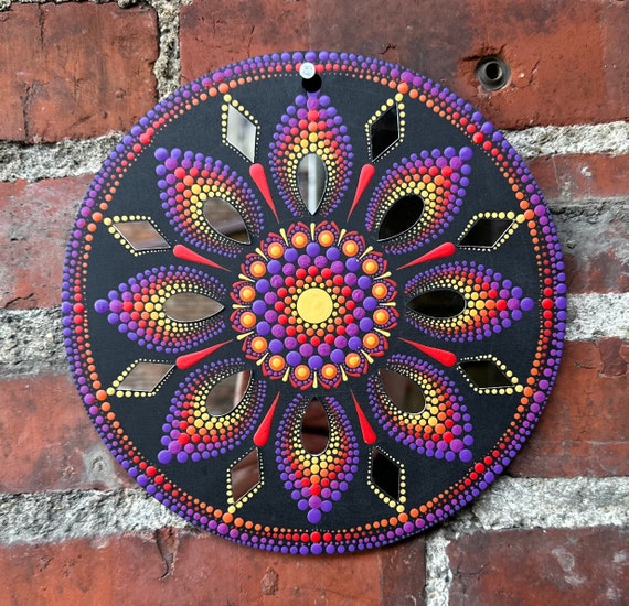 8inch mandala painting with mirrors