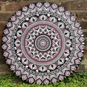 Large 24inch Moonstone mandala painting wall hanging