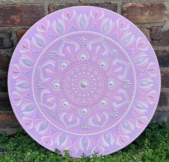 18 inch pink mandala painting