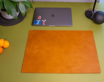Leather Desk Mat, Custom Table Mat, Leather Desk Blotter, Table Protector Mat, Leather Placemat, Full Grain Leather Desk Pad