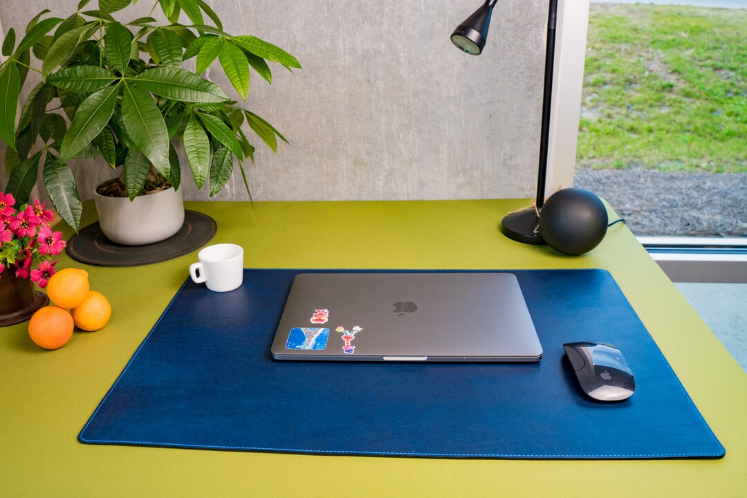 Milwaukee Leather Navy Desk Mat Custom Table Mat Protective Etsy