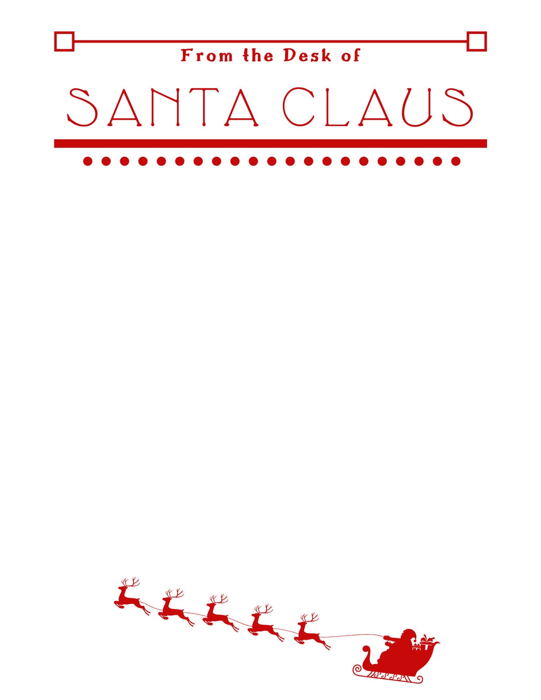 Santa Ramp Paper Red Santa's Stationary in Red - Etsy