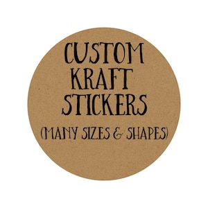 Étiquettes kraft personnalisées, Autocollants kraft personnalisés, Texte, Étiquettes kraft marron, Stickers kraft marron, Mariage marron kraft, Papier marron