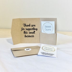 Enveloppe professionnelle, Enveloppe de carte de visite, Carte de visite, Enveloppe Kraft, Fournitures Etsy, Emballage Etsy, Ensemble de 16
