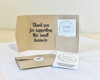 Business Envelope, Business Card Envelope, Business Card, Kraft Envelope, Etsy Supplies, Etsy Packaging, Set of 16