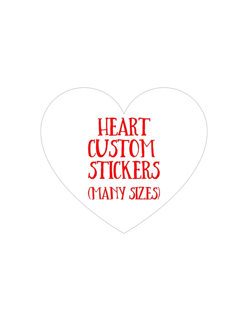 Heart Custom Stickers Heart Custom Labels Heart Stickers Etsy Australia