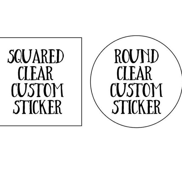 Transparent Labels, Clear Labels, Custom Transparent Labels, Round Labels, Squared Labels, Etsy Packaging, Etsy Supplies