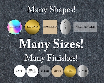 Custom Shaped Stickers, Custom Labels, Round Stickers, Squared Stickers, Scalloped Stickers, Rectangular Stickers, Personalized Labels
