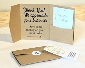 Business Envelope, Business Card Envelope, Business Card, Kraft Envelope, Etsy Supplies, Etsy Packaging, Set of 16