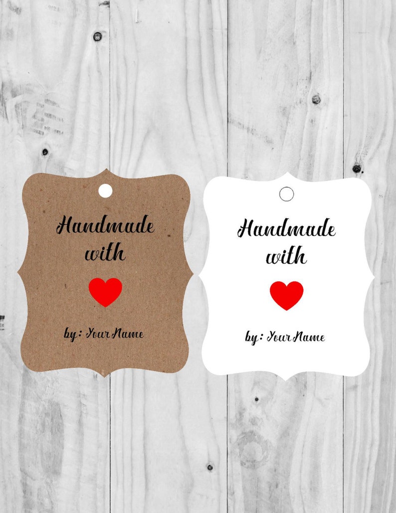 Handmade With Love Tags Etsy Shop Tags Etsy Product Tags Etsy