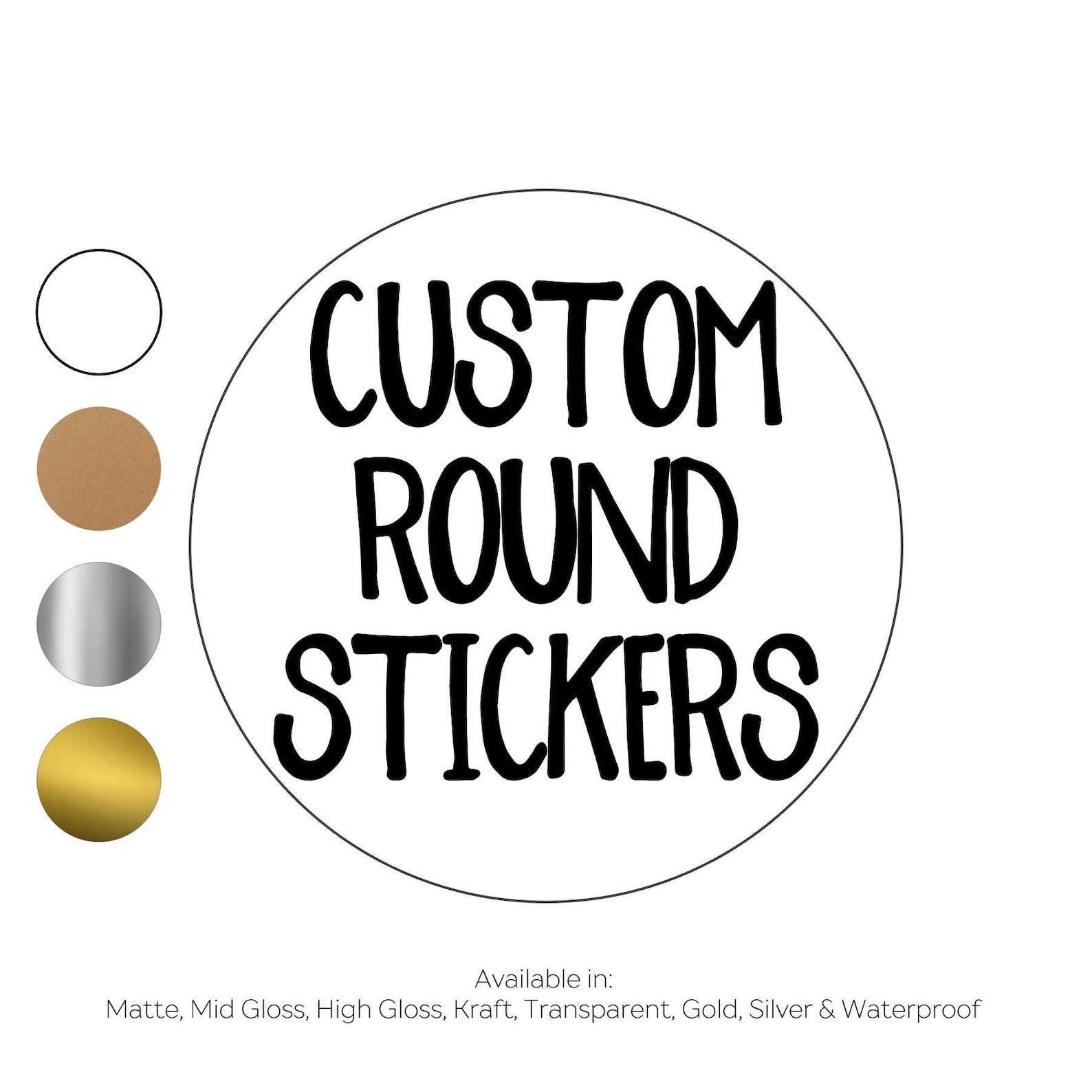 Round Sticker. Custom 1 inch Round Stickers. Clear Sticker. Custom round