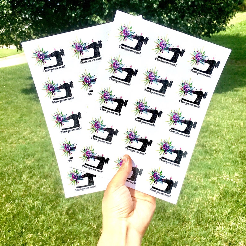 Sewing Machine Stickers Die Cut Thank You Sew Much Stickers - Etsy