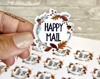 Happy Mail Fall Stickers, Fall Diecut Stickers, Leaf Fall, Package Stickers, Box Stickers, Etsy Stickers, Fall 2019 Stickers