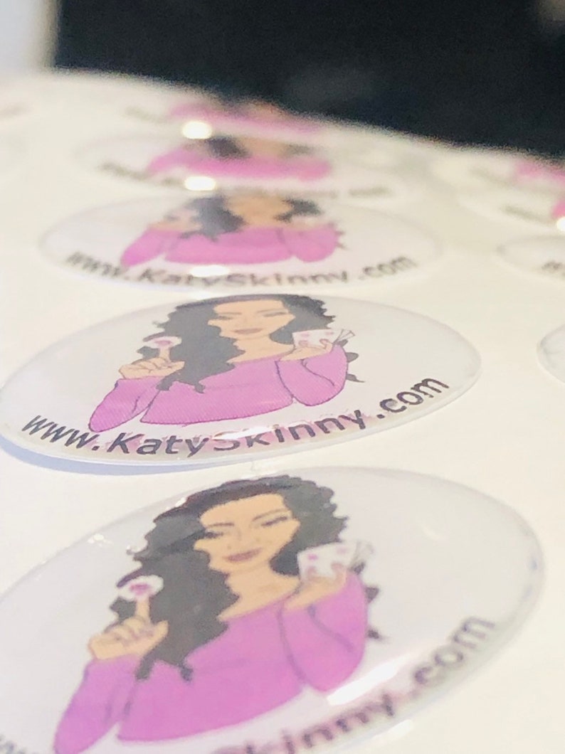 Epoxy Round Custom Stickers Epoxy Personalized Labels Domed Etsy