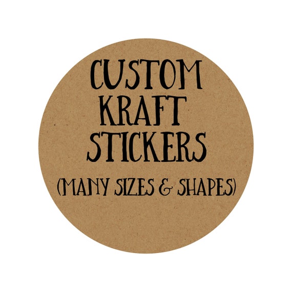 Personalised Brown kraft stickers handmade by customised name labels Branding sticker envelope 50mm Small Business packaging round stickers