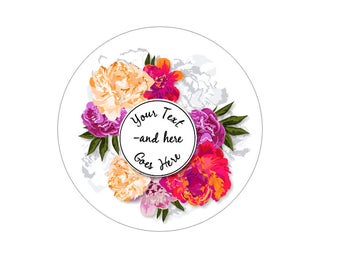 Floral Sticker, Thank You Sticker, Wedding Sticker, Custom Sticker, Personalized Sticker, Flowers Stickers, Wedding Stickers, Floral Wreath