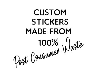 Custom Recycled Stickers, Eco Friendly Stickers, Save The Trees Stickers, pcw Stickers, Custom Labels, Recycled Labels, Round Labels, Round