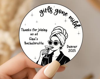 Girls Gone Mild Editable and Printable Sticker | Bachelorette Party Favor Tag