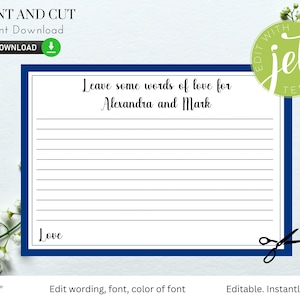 Afdrukbare Leave Words of Love for Card - Bewerkbaar - 5x7 - Huwelijksadvieskaart, Bruidsdouche, Verjaardag, Geheugenkaart, Woorden van liefde kaart- 078