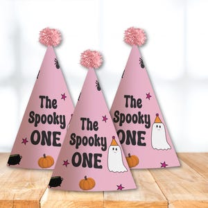 The Spooky One Printable Party Hat | BDay Party |Birthday Hat | Print and cut | Halloween 1st Birthday | Ghost Party Hat | Digital Download
