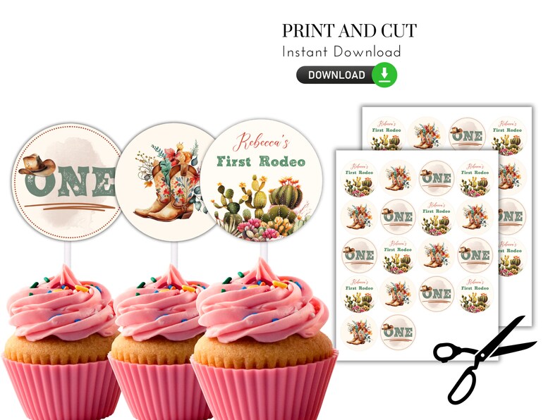 Editable and Printable Boho Rodeo Party Package DIY First Rodeo Party ...