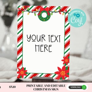 Printable and editable christmas sign