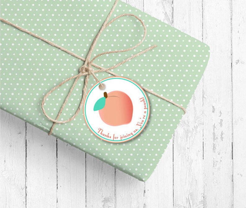 Sweet as a Peach Favor Tags or Stickers - INSTANT DOWNLOAD - Birthday ...