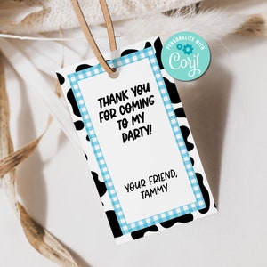 Printable and editable holy cow i'm one favor tag