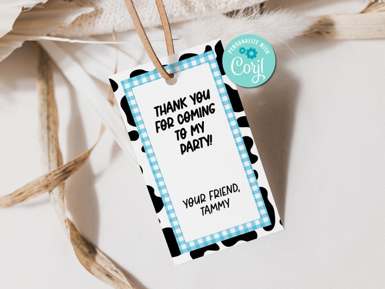 Printable and editable holy cow i'm one favor tag