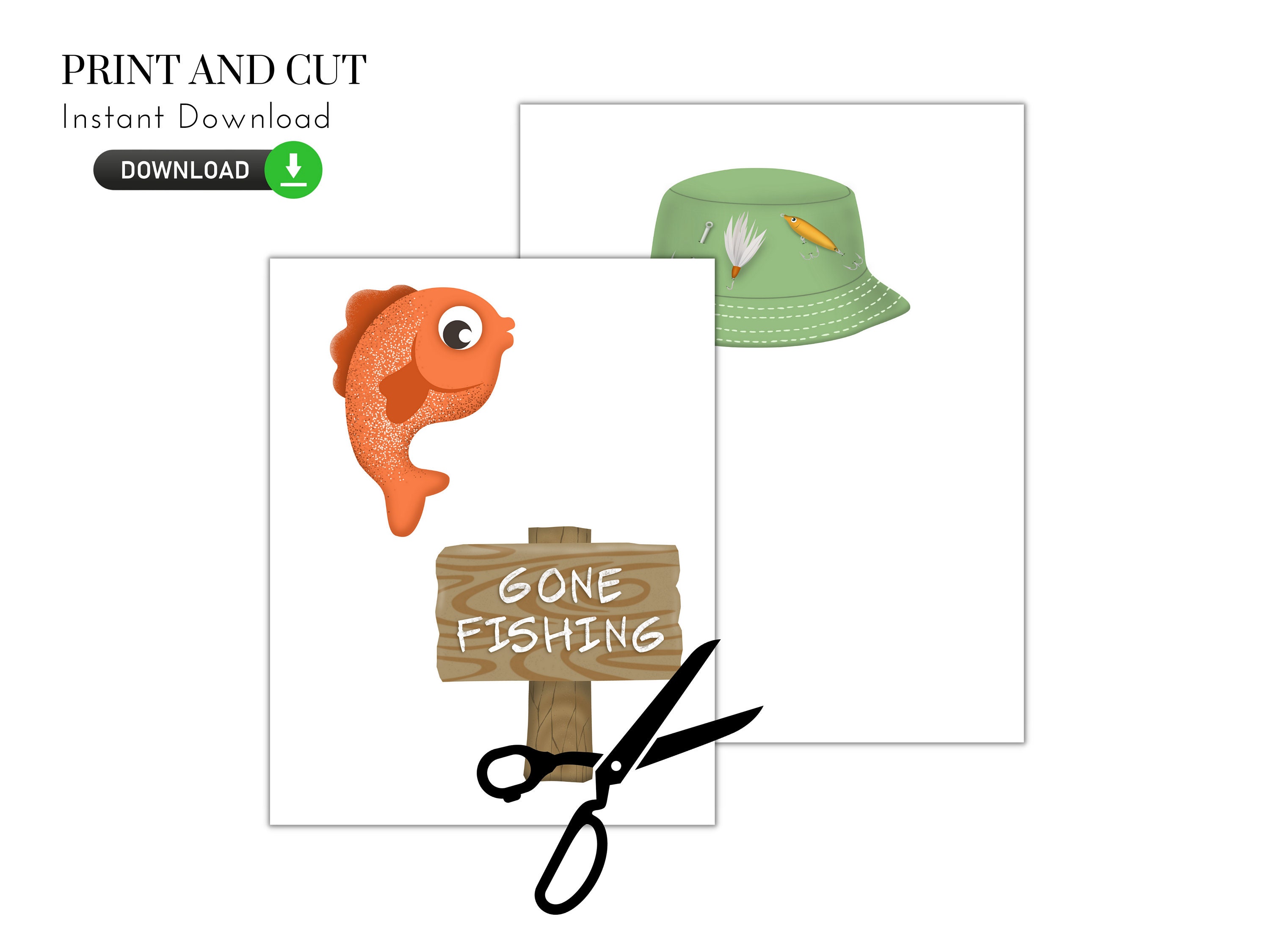 Fishing Themed Centerpieces printable Digital Fish Party