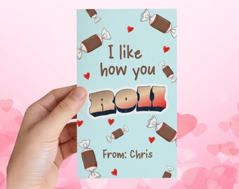 I Like How You Roll Valentine Tag | Candy Roll Gift Tag | School Valentine