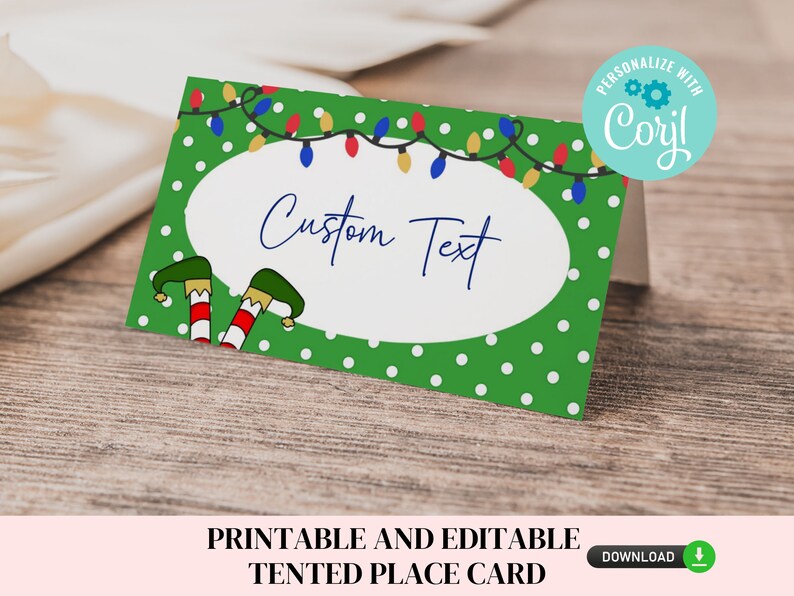 Printable and Editable Elf Place Cards - Customize, DIY, Christmas ...