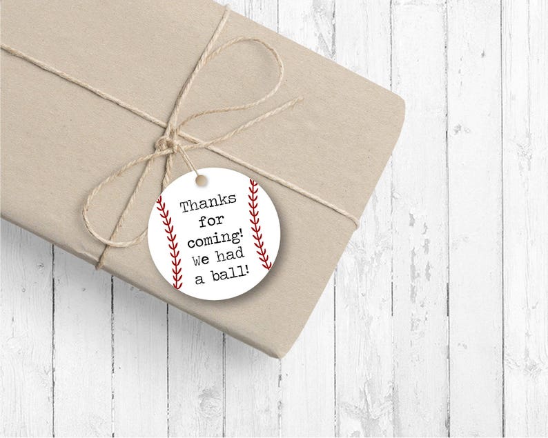 Baby Shower Birthday Party INSTANT DOWNLOAD Baseball Favor Tags