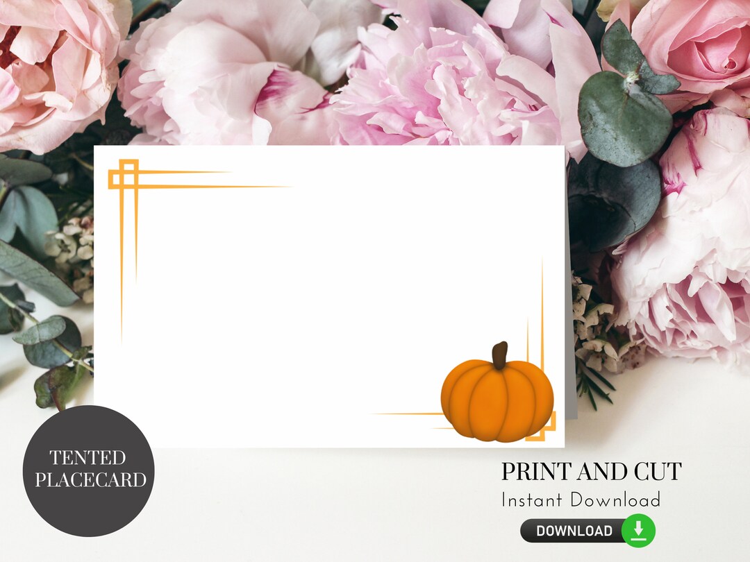 Printable Pumpkin Place Cards INSTANT DOWNLOAD DIY Print - Etsy