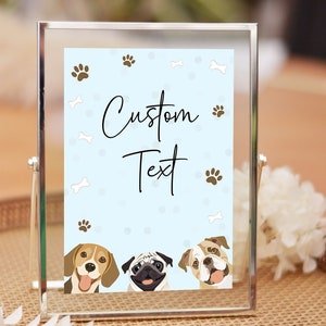 Printable and Editable Let's pawty sign with dogs