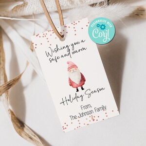 Printable and editable santa thank you tags