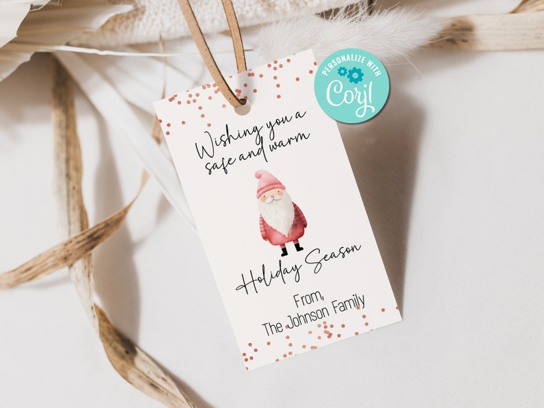 Printable and editable santa thank you tags