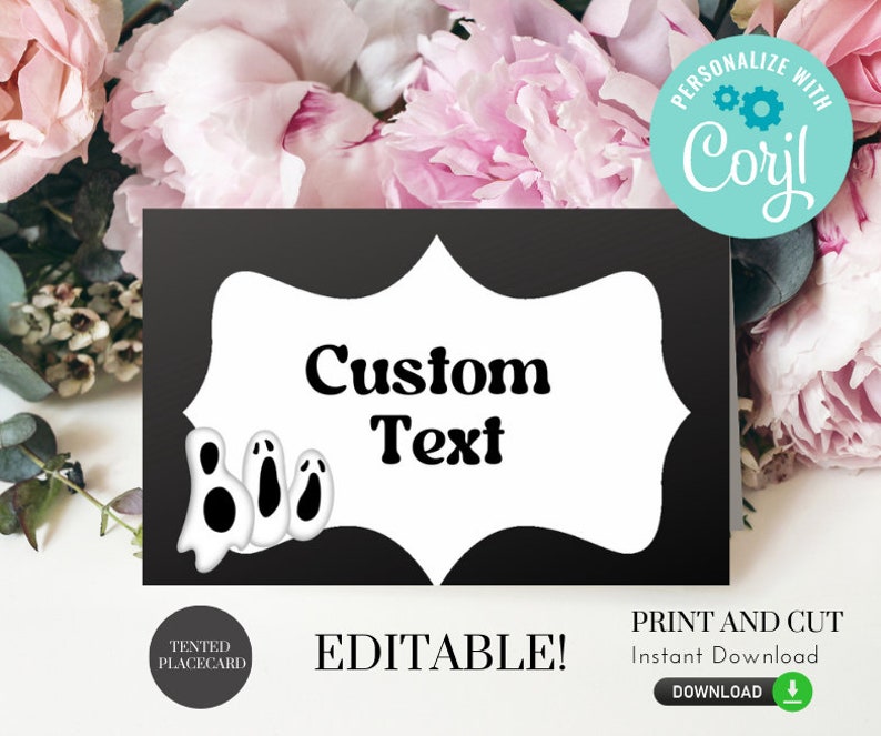 Printable and editable halloween place cards