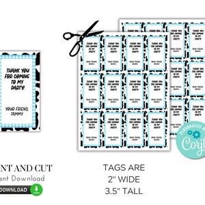 cow print favor tag