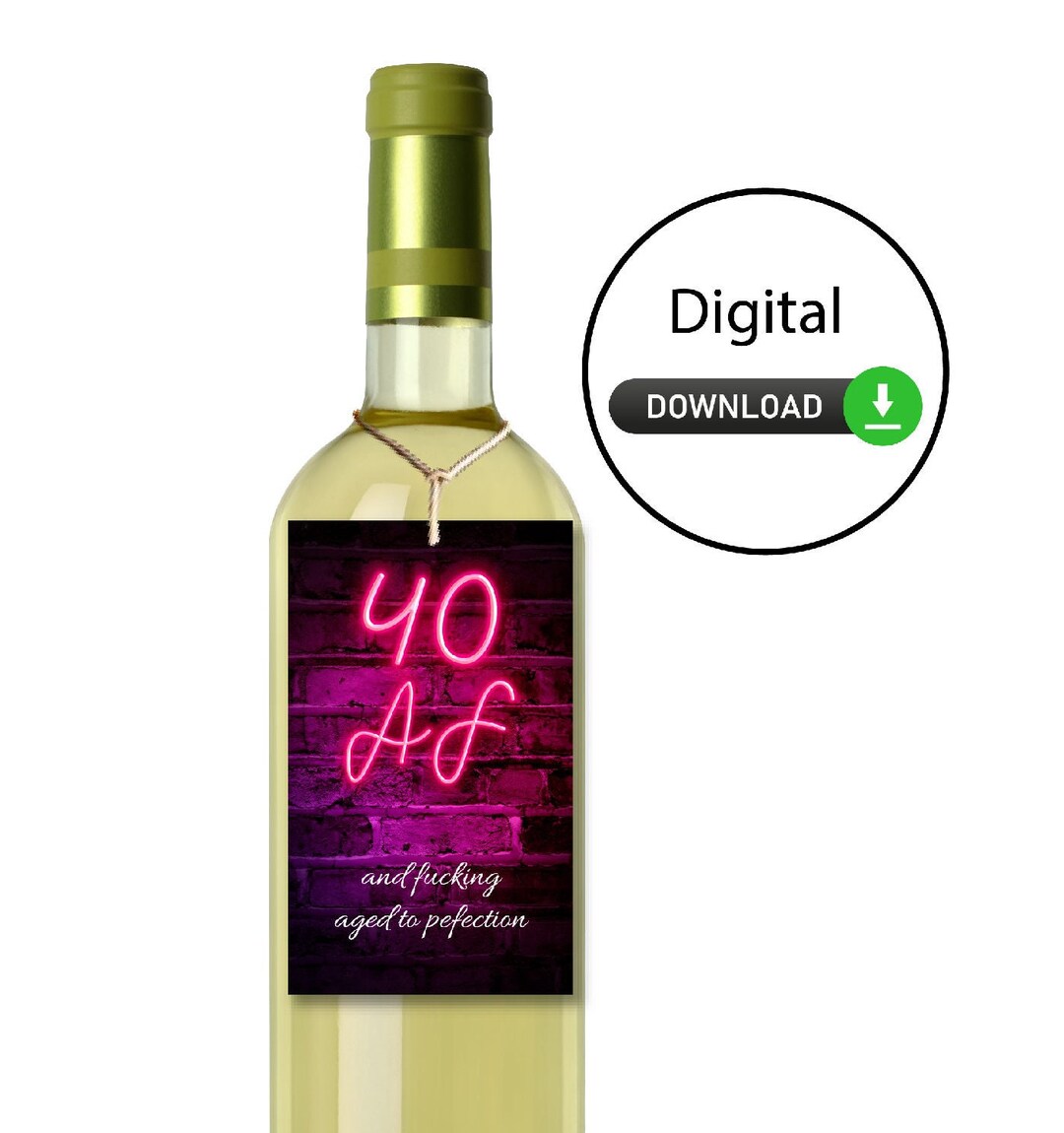 40 AF Printable Wine Tag PRINTABLE Wine Tag or Label for a Etsy