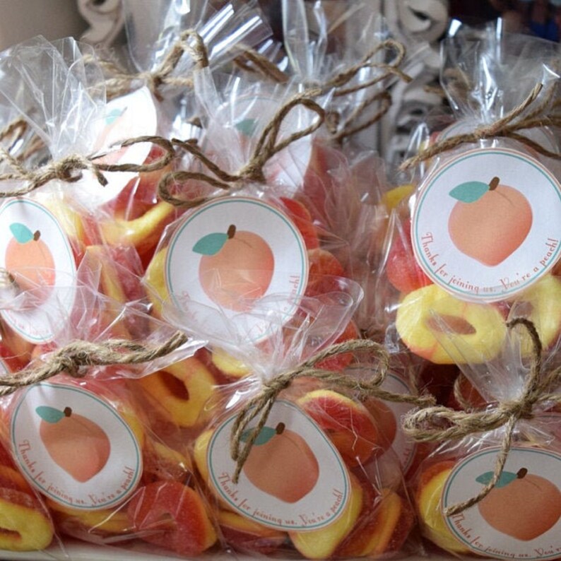 Sweet as a Peach Favor Tags or Stickers - INSTANT DOWNLOAD - Birthday ...